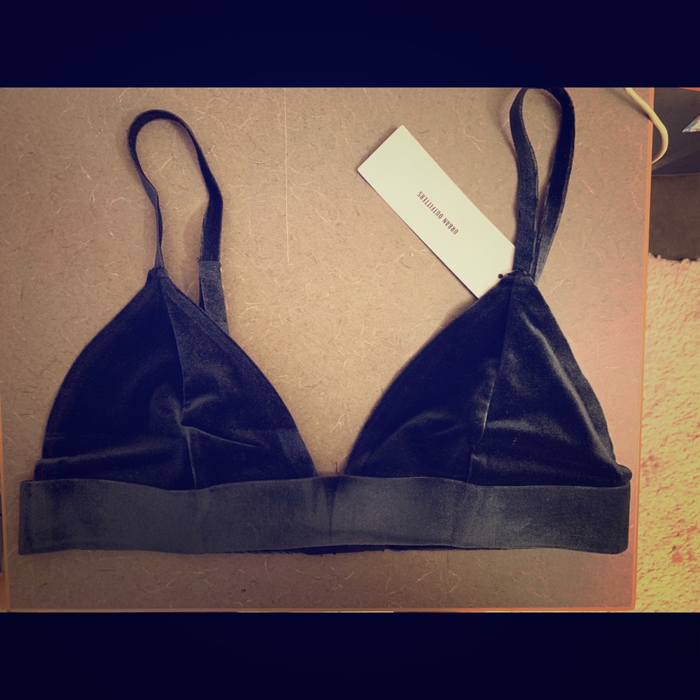 NWT Urban outfitters black velvet bralette!